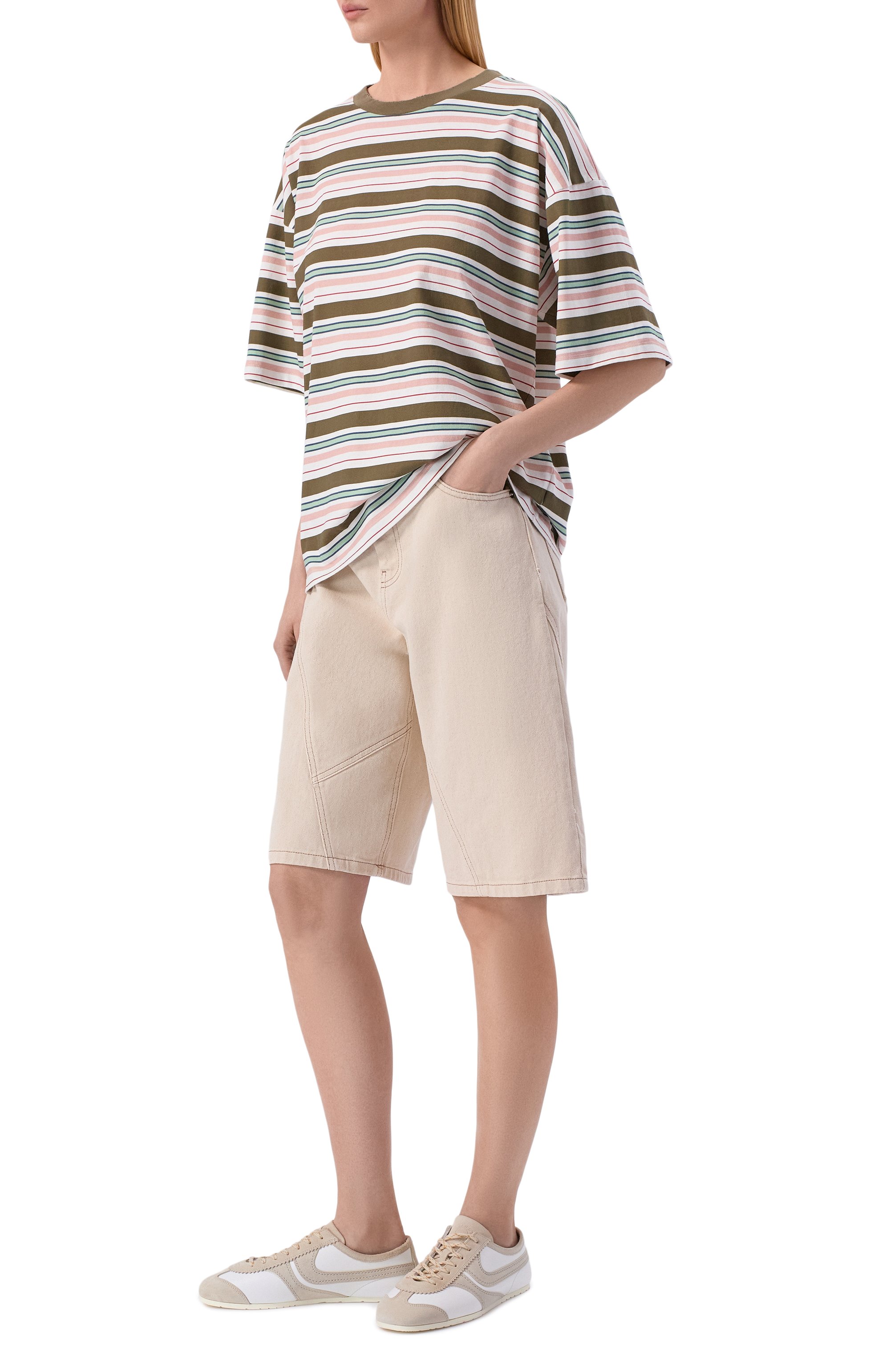 Хлопковая футболка HALFBOY, арт. HS261WT028 JS014/STRIPES TEE, фото 2