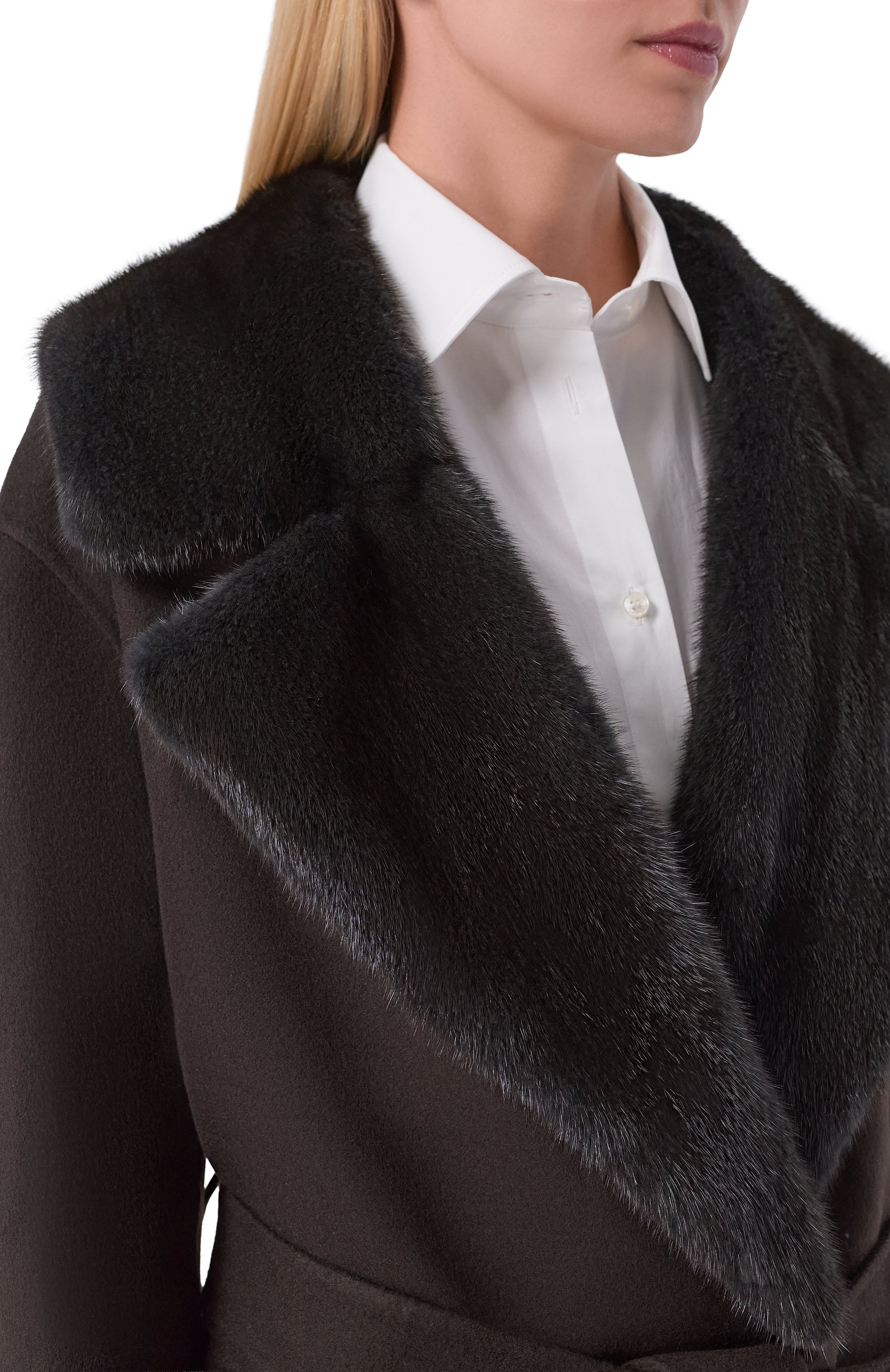 Кашемировое пальто с отделкой из норки KITON, арт. D62682K05I38, фото 5