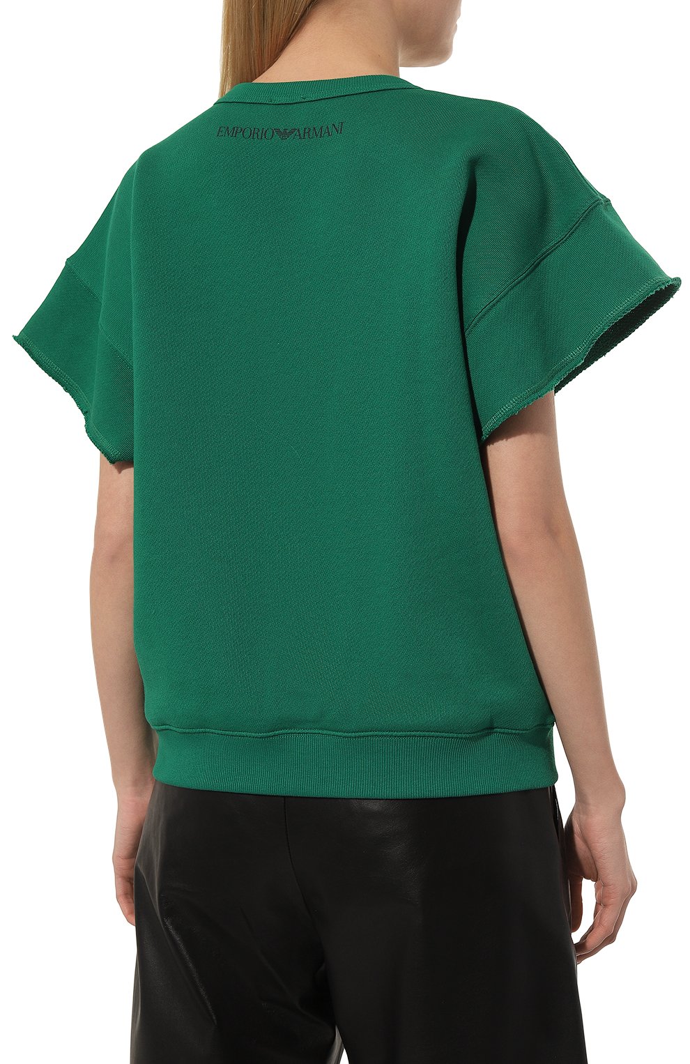 Хлопковый свитшот EMPORIO ARMANI зеленого цвета по цене 21700 руб., арт. 3R2M9J/1JXAZ, фото 4 Хлопковый свитшот EMPORIO ARMANI, арт. 3R2M9J/1JXAZ, фото 4
