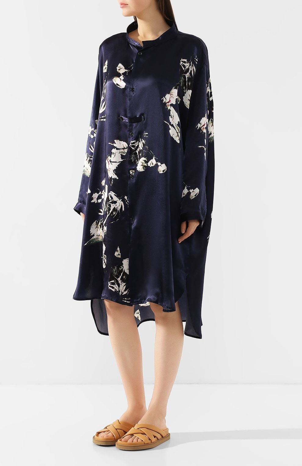Платье YOHJI YAMAMOTO синего цвета по цене 105500 руб., арт. YS-D01-228, фото 3 Платье YOHJI YAMAMOTO, арт. YS-D01-228, фото 3