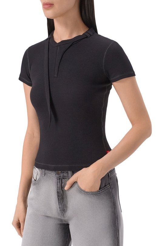 Хлопковая футболка Diesel A23645/0JEAI Чёрный  A23645/0JEAI Фото 3