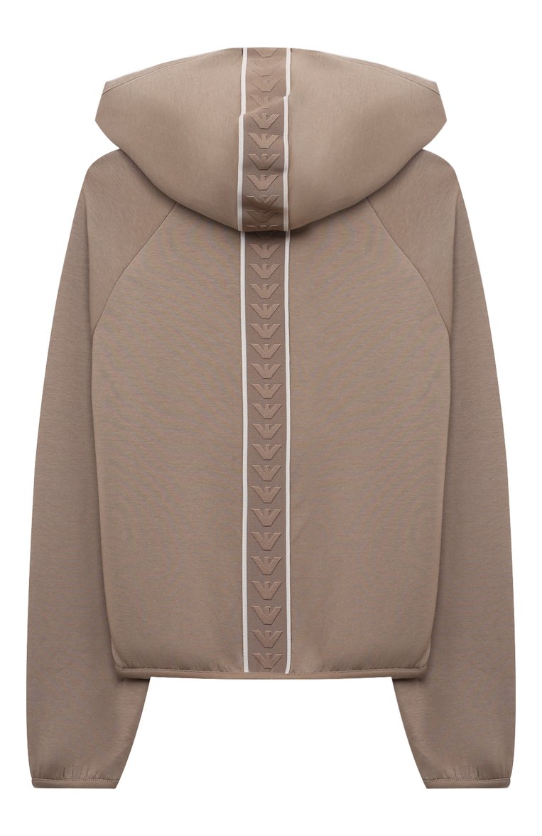 Детская комплект из толстовки и брюк EMPORIO ARMANI бежевого цвета, арт. 6D3V01/1JHSZ | Фото 3 (Рукава: Длинные; Материал внешний: Хлопок; Девочки Кросс-КТ: Костюмы-спорт; Ростовка одежда: 6 лет | 116 см, 10 - 11 лет | 140 - 146см, 7 лет | 122 см, 8 лет | 128 см, 13 - 15 лет | 158 см, 16 лет | 164 см, 4 года | 104 см, 5 лет | 110 см)
