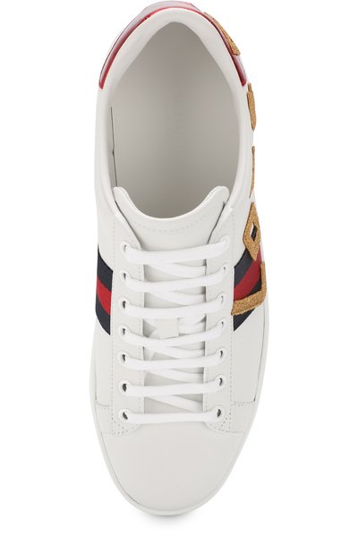 Кожаные кеды new ace с аппликацией GUCCI, арт. 505328/D0PE0, фото 5