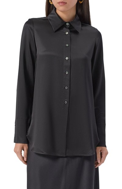Атласная рубашка CO черного цвета по цене 57200 руб., арт. 1866CSSC-C0RE, фото 3 Атласная рубашка CO, арт. 1866CSSC-C0RE, фото 3