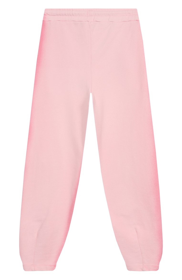 Детские хлопковые джоггеры MSGM KIDS светло-розового цвета, арт. S5MSJUFP239 | Фото 2 (Нос: Не проставлено; Материал внешний: Хлопок; Девочки Кросс-КТ: Джоггеры-одежда, Брюки-спорт; Ростовка одежда: 6 лет | 116 см, 8 лет | 128 см, 10 - 11 лет | 140 - 146см, 12 лет | 152 см, 16 лет | 164 см)