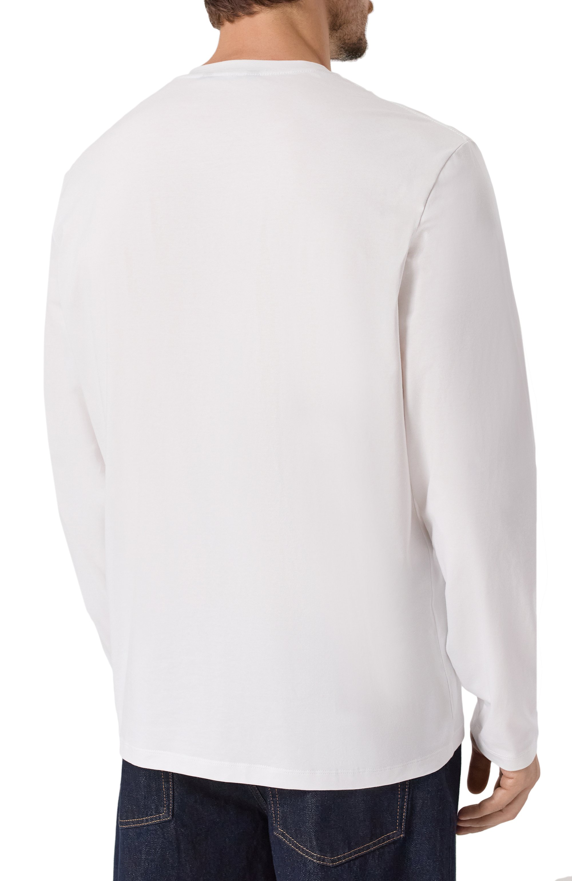 Хлопковый лонгслив 7 FOR ALL MANKIND белого цвета по цене 15800 руб., арт. 7MLS1237, фото 4 Хлопковый лонгслив 7 FOR ALL MANKIND, арт. 7MLS1237, фото 4