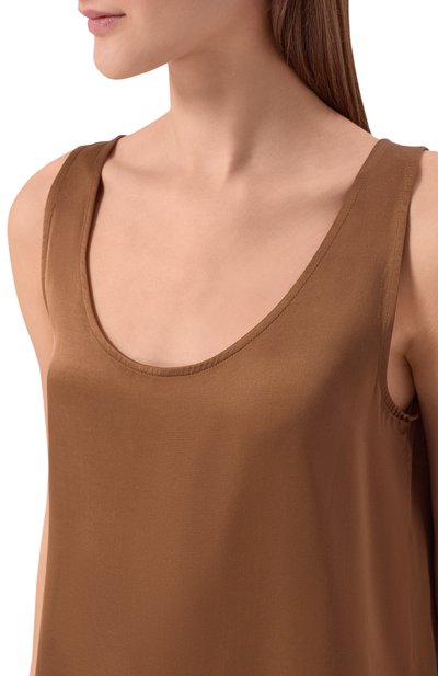 Атласный топ OFFICINE GENERALE коричневого цвета по цене 44050 руб., арт. S26WT0P057, фото 5 Атласный топ OFFICINE GENERALE, арт. S26WT0P057, фото 5