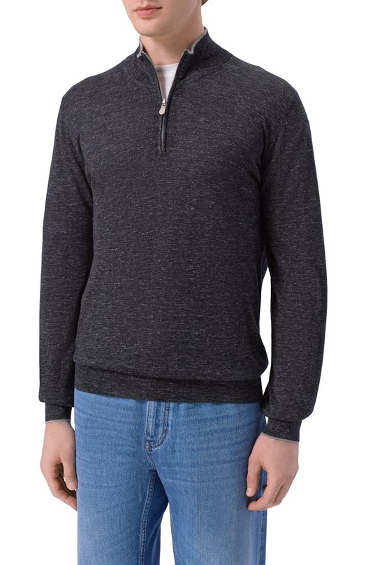 Джемпер из кашемира и шелка Brunello Cucinelli MHS805904 Серый  MHS805904 Фото 3