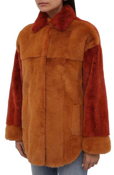 Шуба из меха норки KITON коричневого цвета по цене 1235000 руб., арт. D52589X04R71, фото 3 Шуба из меха норки KITON, арт. D52589X04R71, фото 3