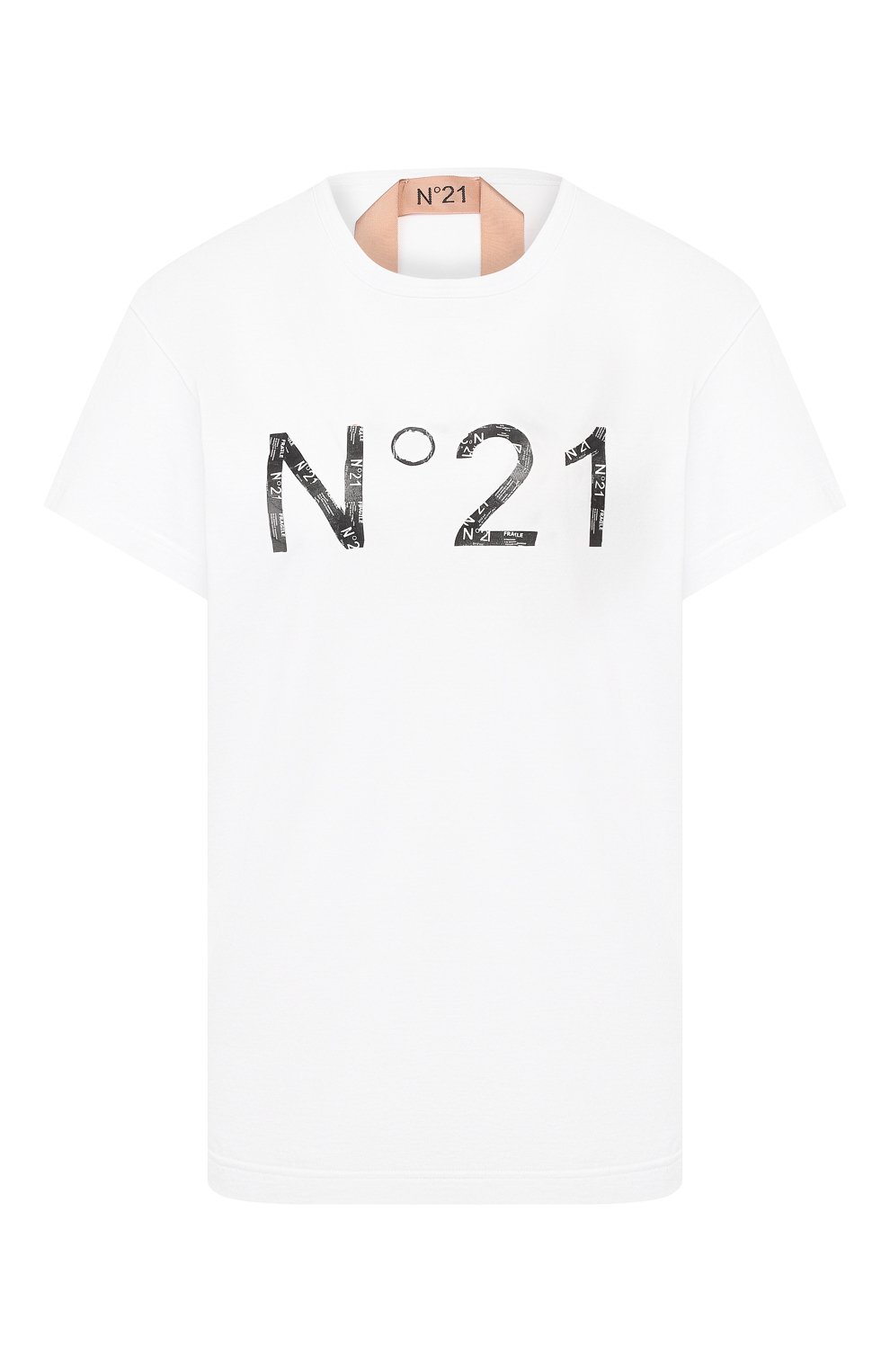 Хлопковая футболка N21 белого цвета по цене 29950 руб., арт. 20E N2M0/F011/4157, фото 1 Хлопковая футболка N21, арт. 20E N2M0/F011/4157, фото 1
