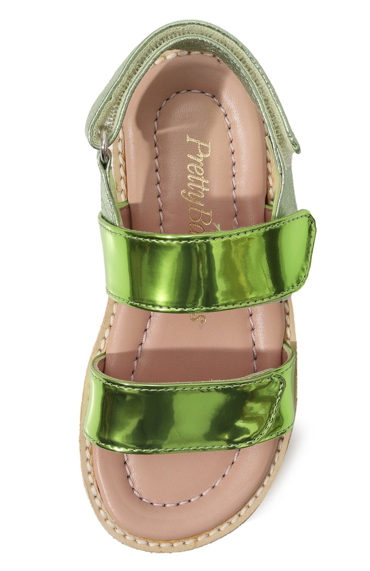 Детские сандалии PRETTY BALLERINAS зеленого цвета, арт. 49893 | Фото 4 (Нос: Не проставлено; Материал внешний: Экокожа; Материал внутренний: Натуральная кожа; Автоматизация состава: Проставлено)