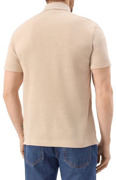 Поло из хлопка и льна BOSS, арт. 50537501, фото 4