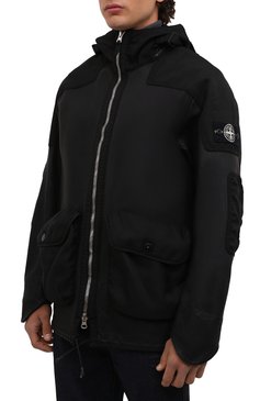 Мужская кожаная куртка STONE ISLAND черного цвета, арт. 751500298 | Фото 3 (Кросс-КТ: Куртка; Рукава: Длинные; Длина (верхняя одежда): До середины бедра; Стили: Гранж; Материал сплава: Проставлено; Материал внешний: Натуральная кожа; Драгоценные камни: Проставлено; Мужское Кросс-КТ: Кожа и замша)