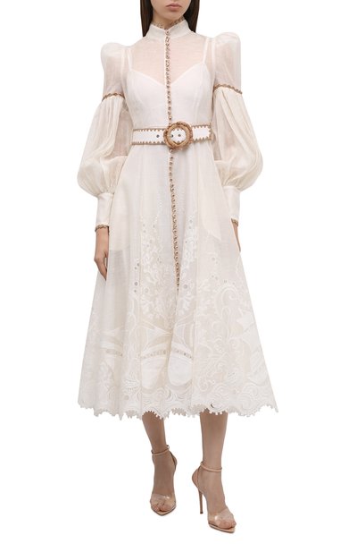 Платье изо льна и шелка ZIMMERMANN белого цвета по цене 299500 руб., арт. 3308DP0S, фото 2 Платье изо льна и шелка ZIMMERMANN, арт. 3308DP0S, фото 2