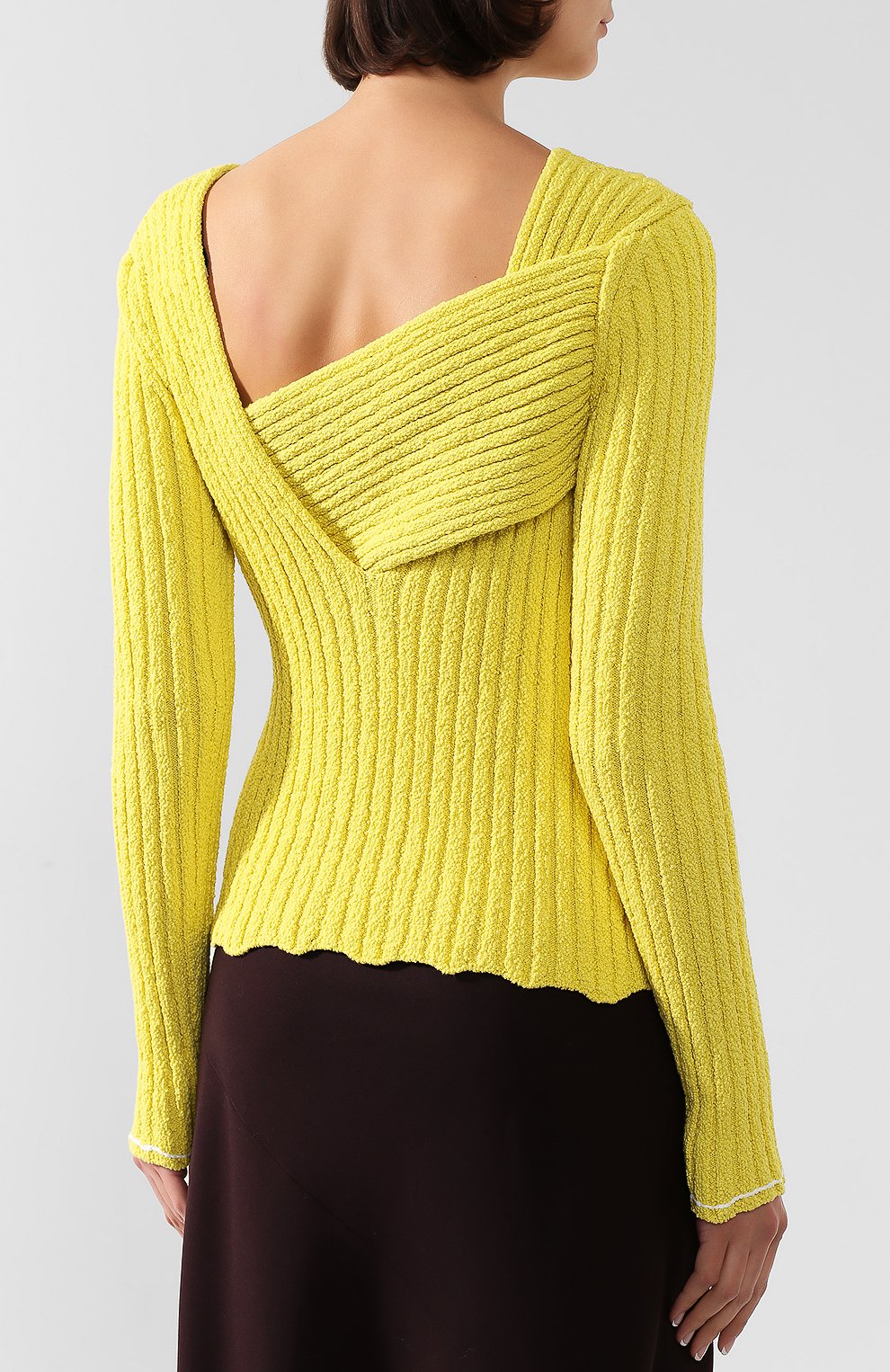 Хлопковый пуловер BOTTEGA VENETA желтого цвета по цене 139000 руб., арт. 608818/VKJG0, фото 4 Хлопковый пуловер BOTTEGA VENETA, арт. 608818/VKJG0, фото 4