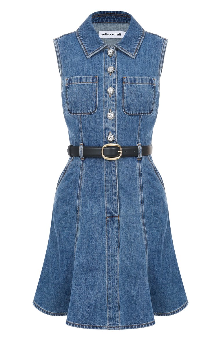 Джинсовое платье SELF-PORTRAIT, арт. SS25810SBL, фото 1