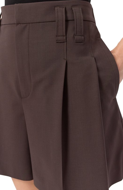 Шерстяные шорты Brunello Cucinelli MPW07P8953 Коричневый  MPW07P8953 Фото 5