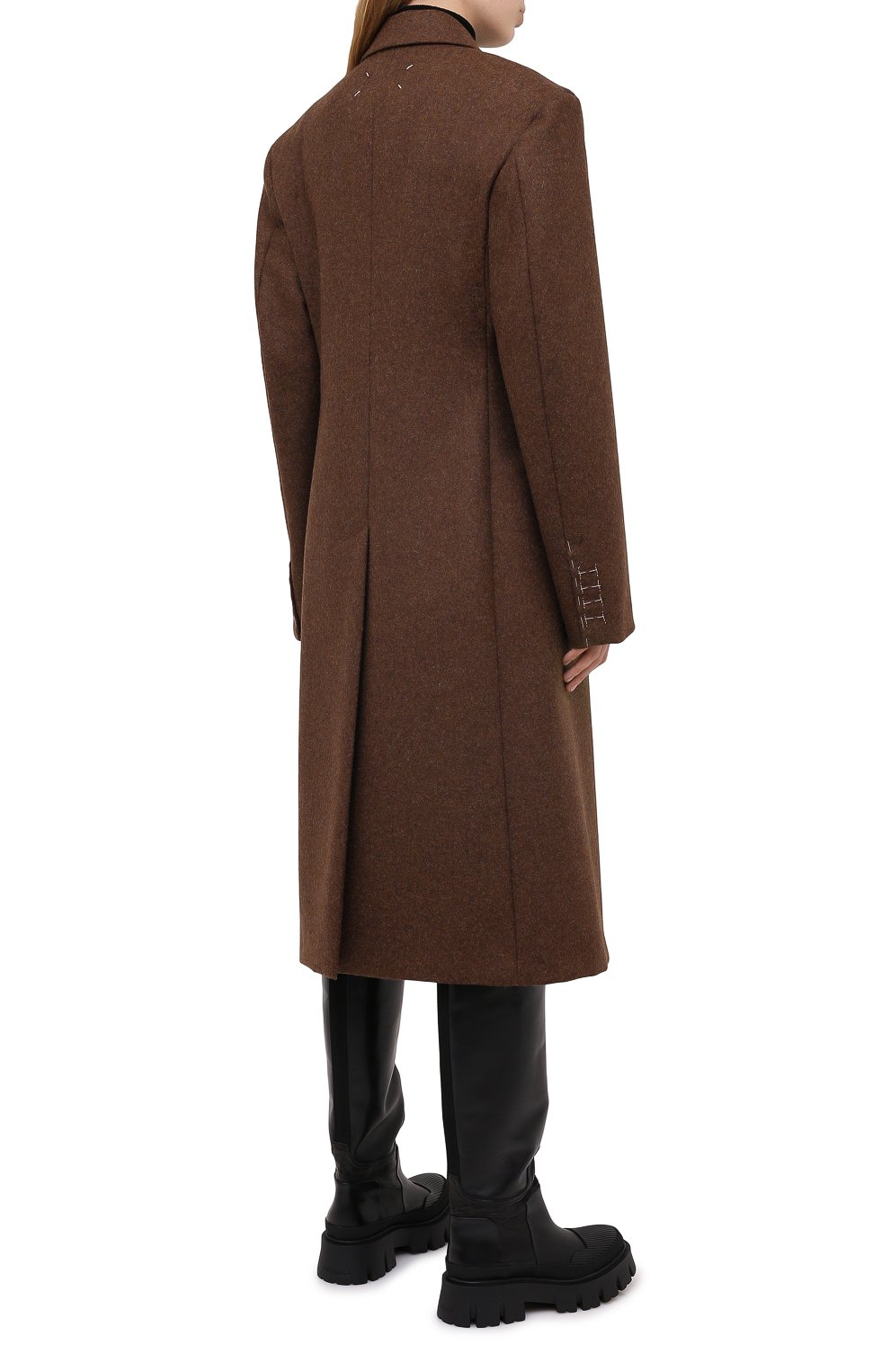 Шерстяное пальто MAISON MARGIELA коричневого цвета по цене 242500 руб., арт. S51AA0269/S52956, фото 4 Шерстяное пальто MAISON MARGIELA, арт. S51AA0269/S52956, фото 4