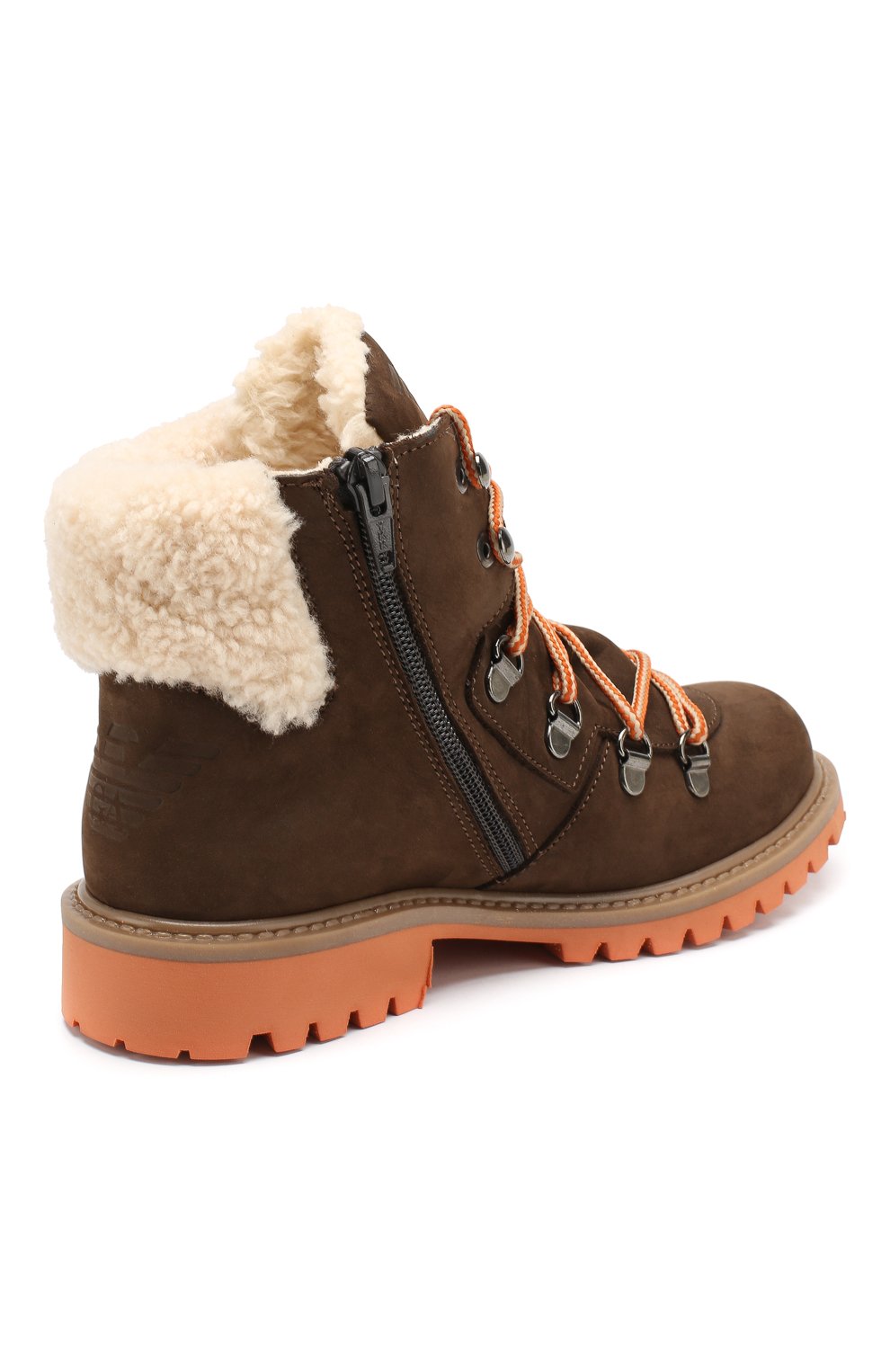 Кожаные ботинки с меховой отделкой EMPORIO ARMANI, арт. XYN003/X0U02/35-40, фото 3