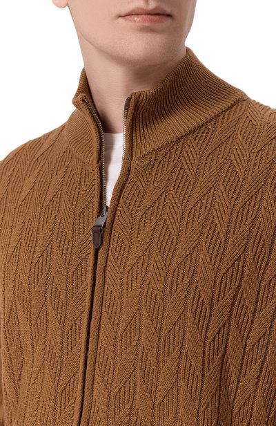 Шерстяной кардиган CANALI светло-коричневого цвета по цене 111000 руб., арт. C1221/MK02550, фото 5 Шерстяной кардиган CANALI, арт. C1221/MK02550, фото 5