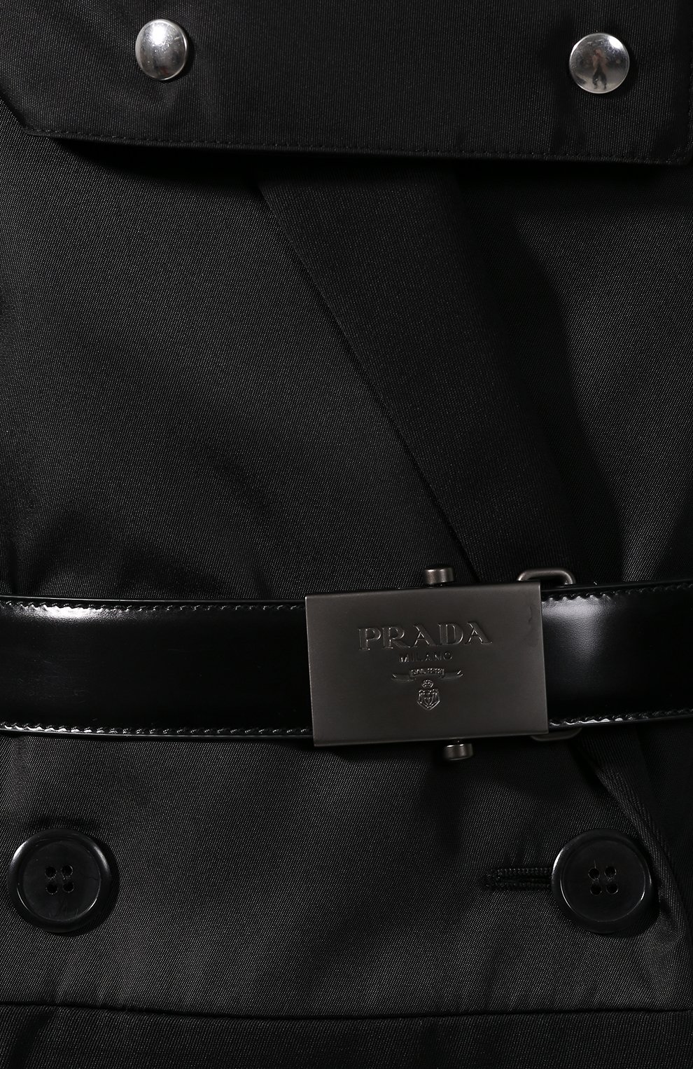 Двубортное пальто с поясом и капюшоном PRADA, арт. P682HK-1RVZ-F0806, фото 5