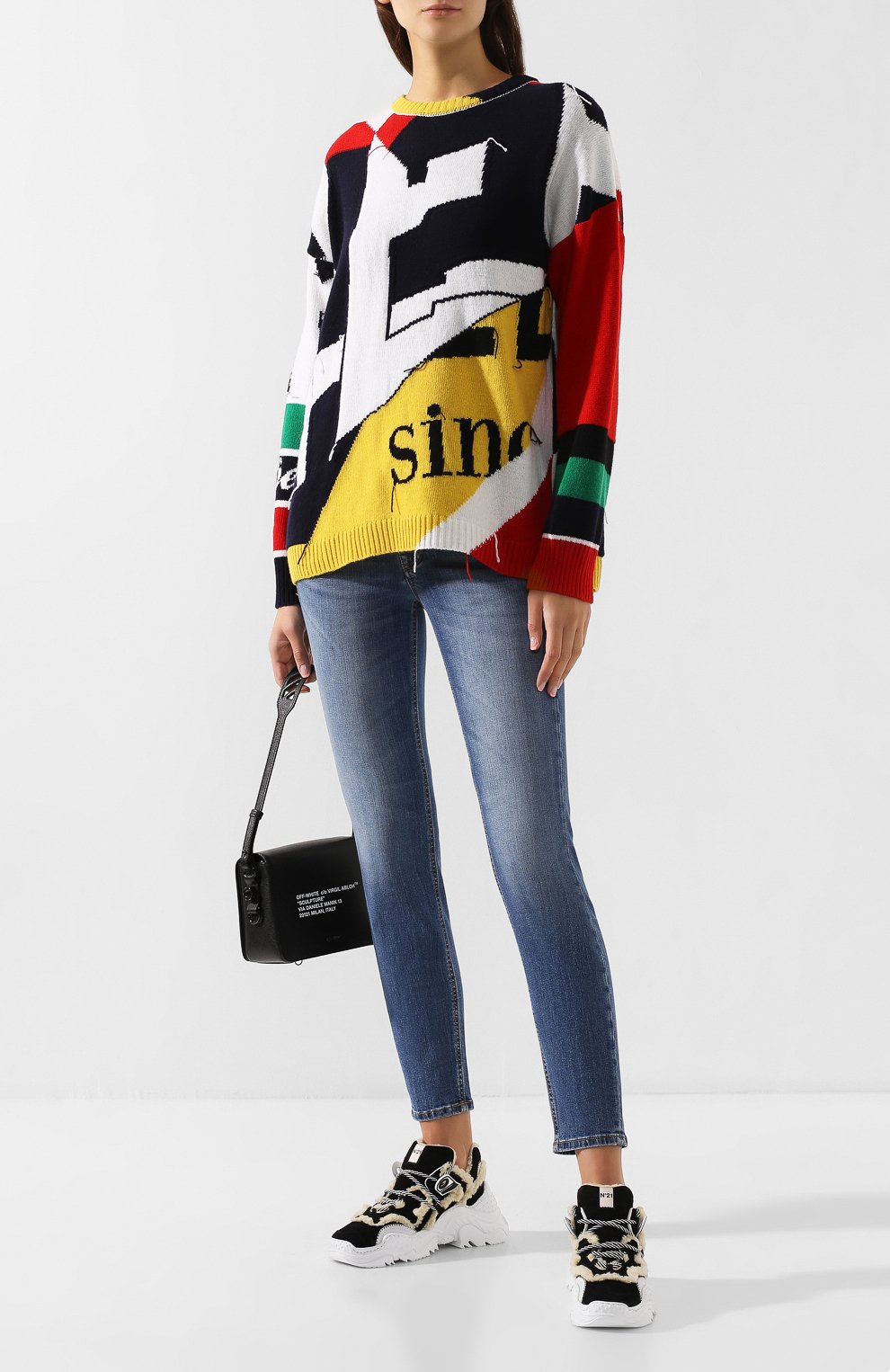 Шерстяной свитер ICEBERG разноцветного цвета по цене 94400 руб., арт. 19I I2P0/A010/7077, фото 2 Шерстяной свитер ICEBERG, арт. 19I I2P0/A010/7077, фото 2