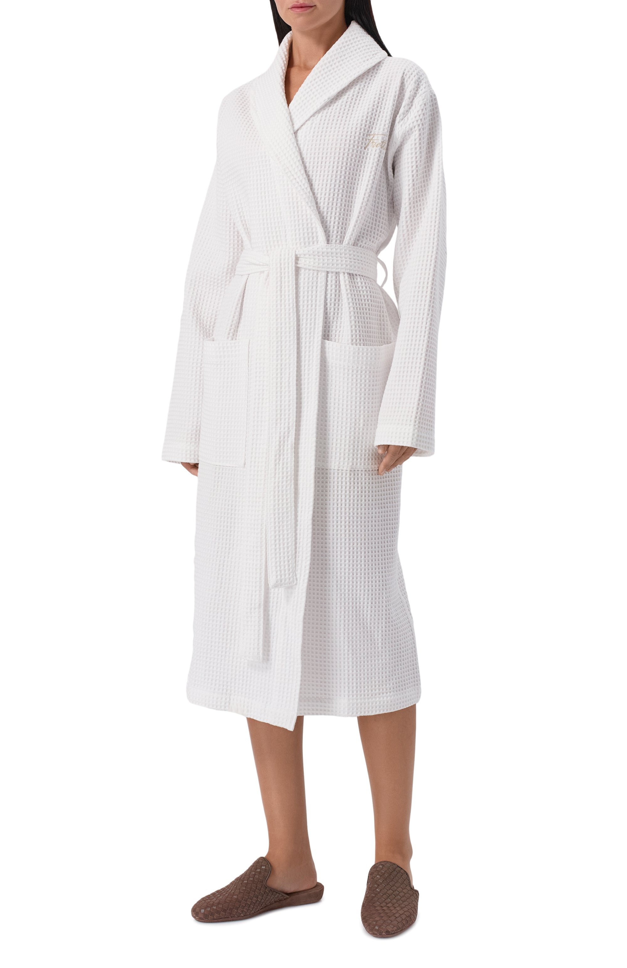 Хлопковый халат FRETTE белого цвета по цене 26400 руб., арт. FR6742 D2060 G02M/U, фото 6 Хлопковый халат FRETTE, арт. FR6742 D2060 G02M/U, фото 6