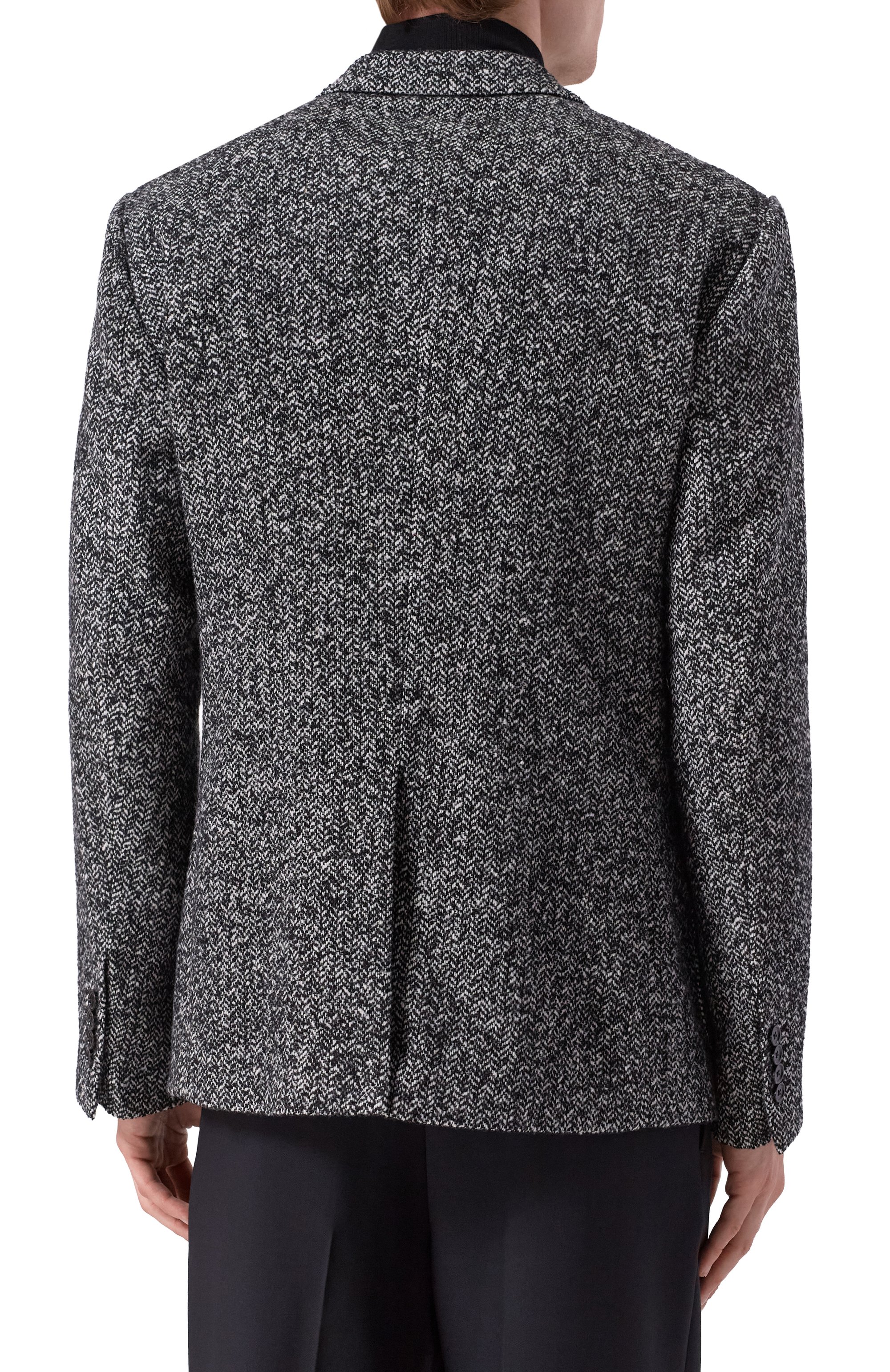 Шерстяной пиджак DOLCE & GABBANA темно-серого цвета по цене 371500 руб., арт. G2NZ2T/FCZAH, фото 4 Шерстяной пиджак DOLCE & GABBANA, арт. G2NZ2T/FCZAH, фото 4