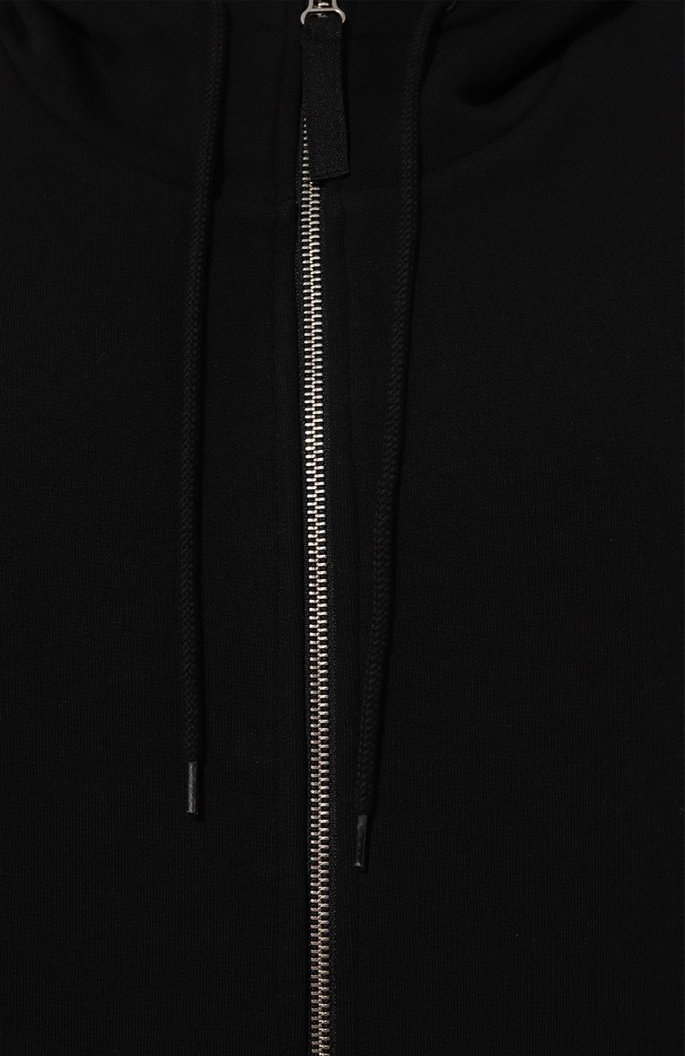 Женский хлопковая толстовка HELMUT LANG черного цвета, арт. 001HW505 | Фото 5 (Рукава: Длинные; Длина (для топов): Удлиненные; Материал сплава: Проставлено; Материал внешний: Хлопок; Стили: Спорт-шик; Женское Кросс-КТ: Кардиган-одежда; Драгоценные камни: Проставлено)
