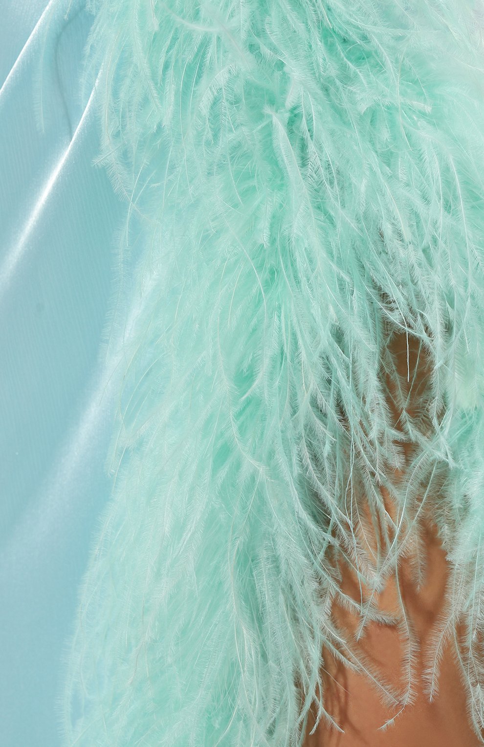 Атласное платье с отделкой перьями SASHA KIM, арт. УТ-00001287, фото 5