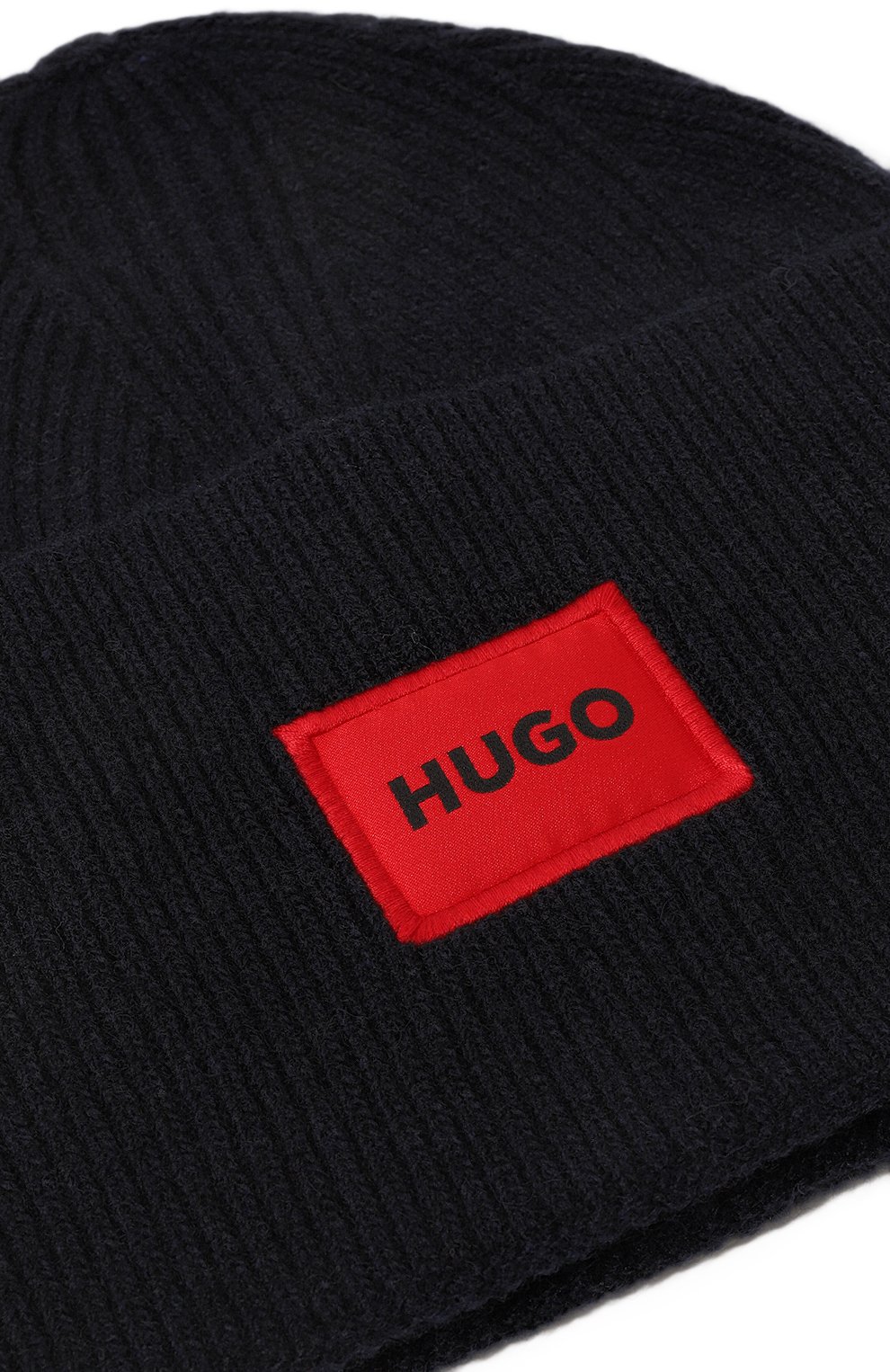 Шерстяная шапка HUGO темно-синего цвета по цене 8295 руб., арт. 50496011, фото 3 Шерстяная шапка HUGO, арт. 50496011, фото 3