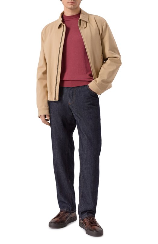 Хлопковый джемпер Fedeli MU0D8014/GIZA LIGHT DUSTY Бордовый  MU0D8014/GIZA LIGHT DUSTY Фото 2