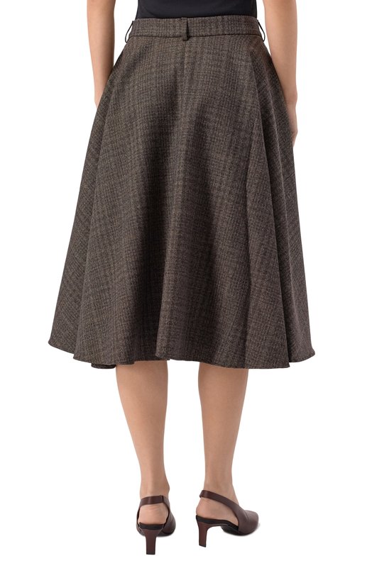 Шерстяная юбка Officine Generale W25WSKT154 Коричневый  W25WSKT154 Фото 4