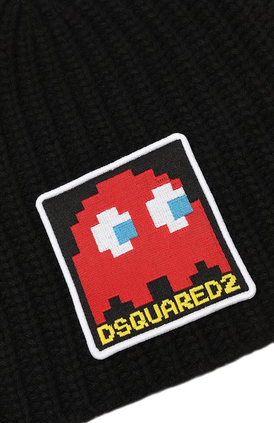 Шапка DSQUARED2 черного цвета по цене 34150 руб., арт. KNW0125/05M07017, фото 4 Шапка DSQUARED2, арт. KNW0125/05M07017, фото 4