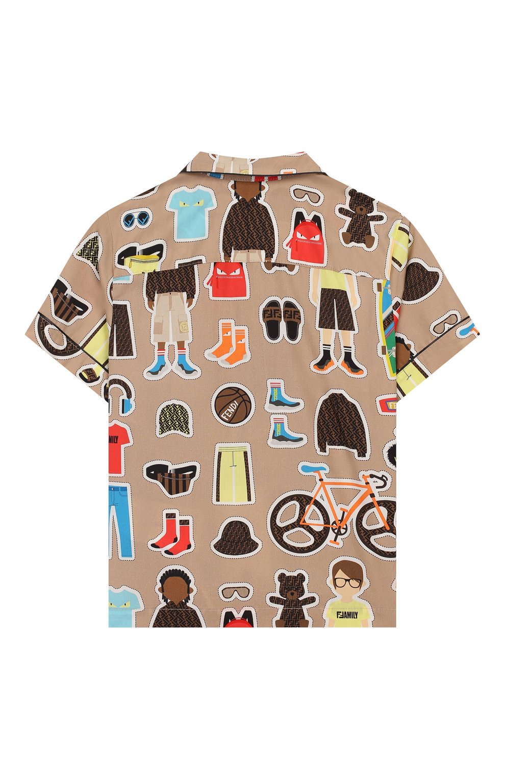 Хлопковая рубашка FENDI разноцветного цвета по цене 48950 руб., арт. JMC100/AACU/3A-6A, фото 2 Хлопковая рубашка FENDI, арт. JMC100/AACU/3A-6A, фото 2