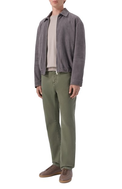 Джинсы leisure fit BRUNELLO CUCINELLI хаки цвета по цене 105500 руб., арт. M277PX1290, фото 2 Джинсы leisure fit BRUNELLO CUCINELLI, арт. M277PX1290, фото 2