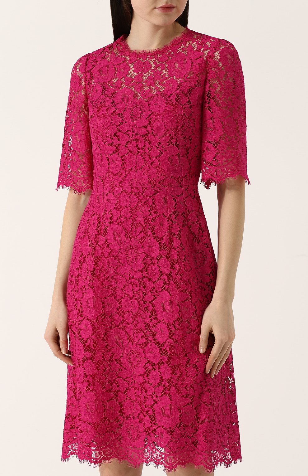 Приталенное кружевное платье-миди DOLCE & GABBANA, арт. F67Z2T/HLMII, фото 3