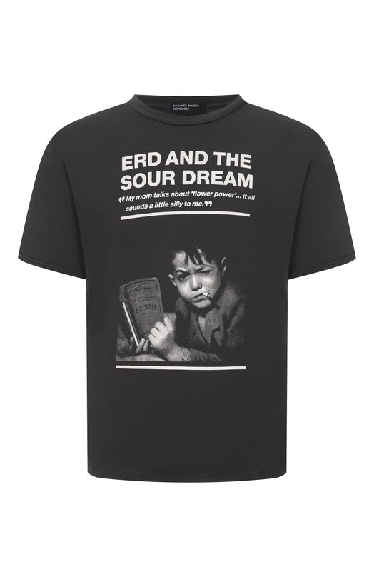 Хлопковая футболка Enfants Riches Deprimes 010-883/C0TT0N Чёрный 010-883/C0TT0N