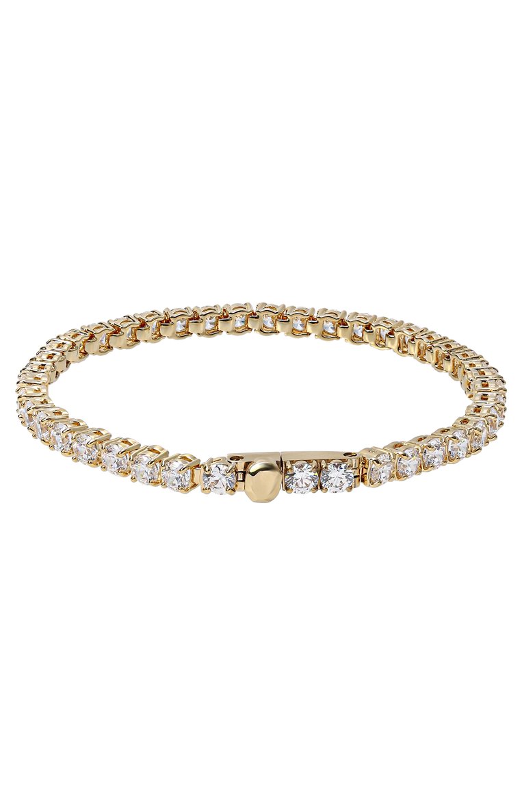 Женский браслет matrix tennis SWAROVSKI золотого цвета, арт. 5657665 | Фото 3 (Автоматизация состава: Проставлено; Нос: Не проставлено; Материал: Кристаллы, Металл)