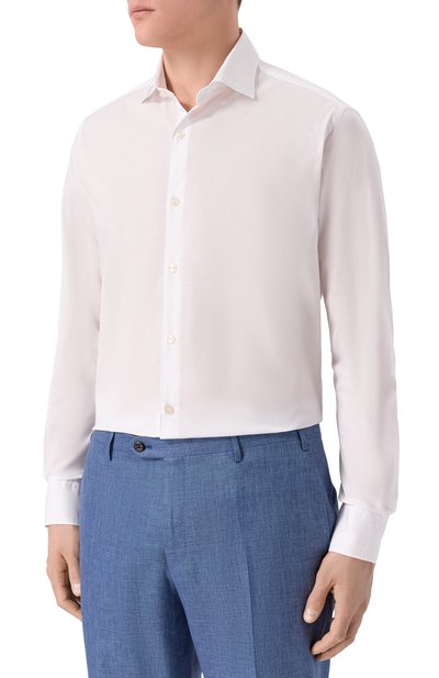 Хлопковая сорочка PAUL&SHARK белого цвета по цене 35100 руб., арт. 26413324CF, фото 3 Хлопковая сорочка PAUL&SHARK, арт. 26413324CF, фото 3