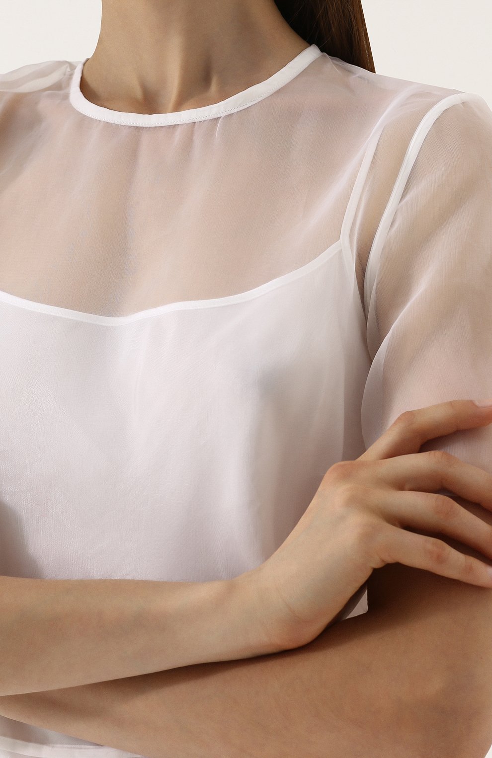 Шелковое платье-миди свободного кроя MANSUR GAVRIEL, арт. WWDVD007SI, фото 5