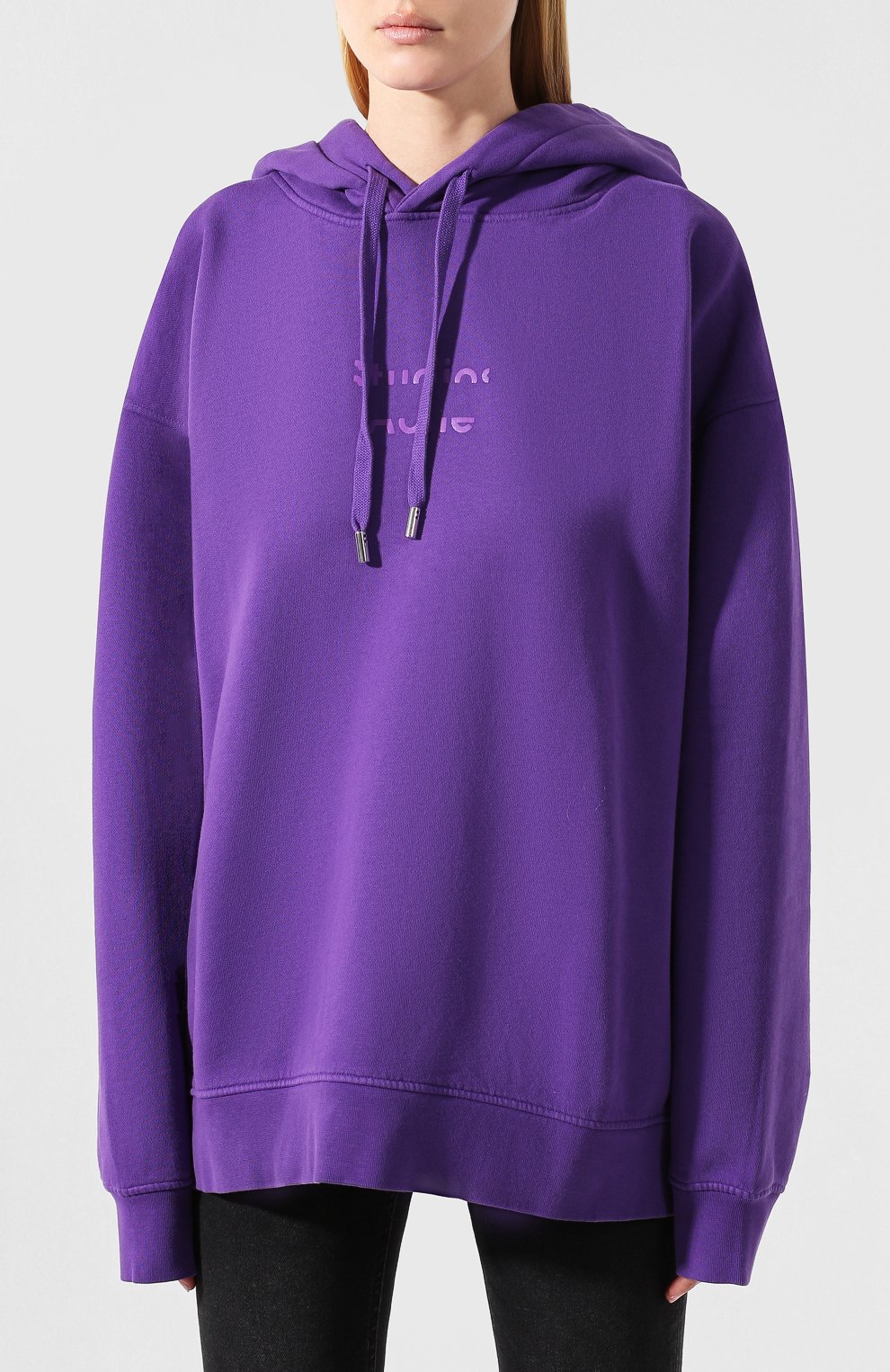 Хлопковое худи ACNE STUDIOS фиолетового цвета по цене 25250 руб., арт. AI0037, фото 3 Хлопковое худи ACNE STUDIOS, арт. AI0037, фото 3