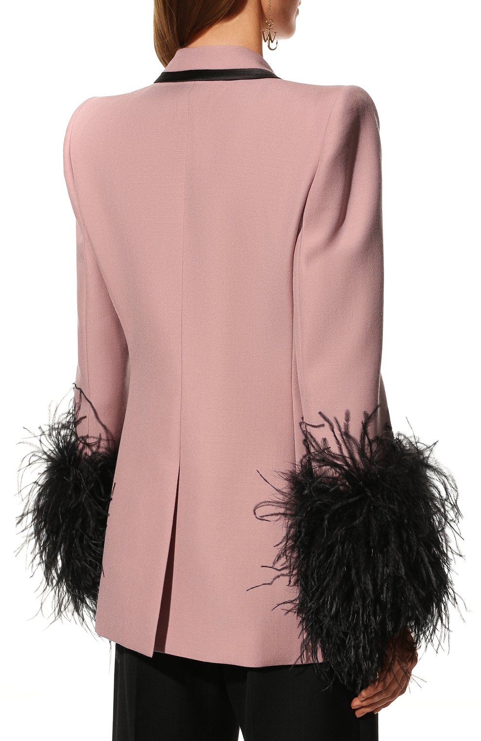 Шерстяной жакет с отделкой перьями GUCCI, арт. 681113/Z8AVY, фото 4