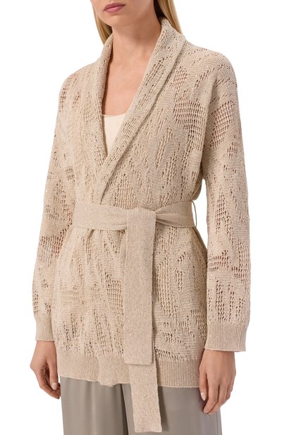 Кардиган изо льна и хлопка BRUNELLO CUCINELLI, арт. MDT771006, фото 3
