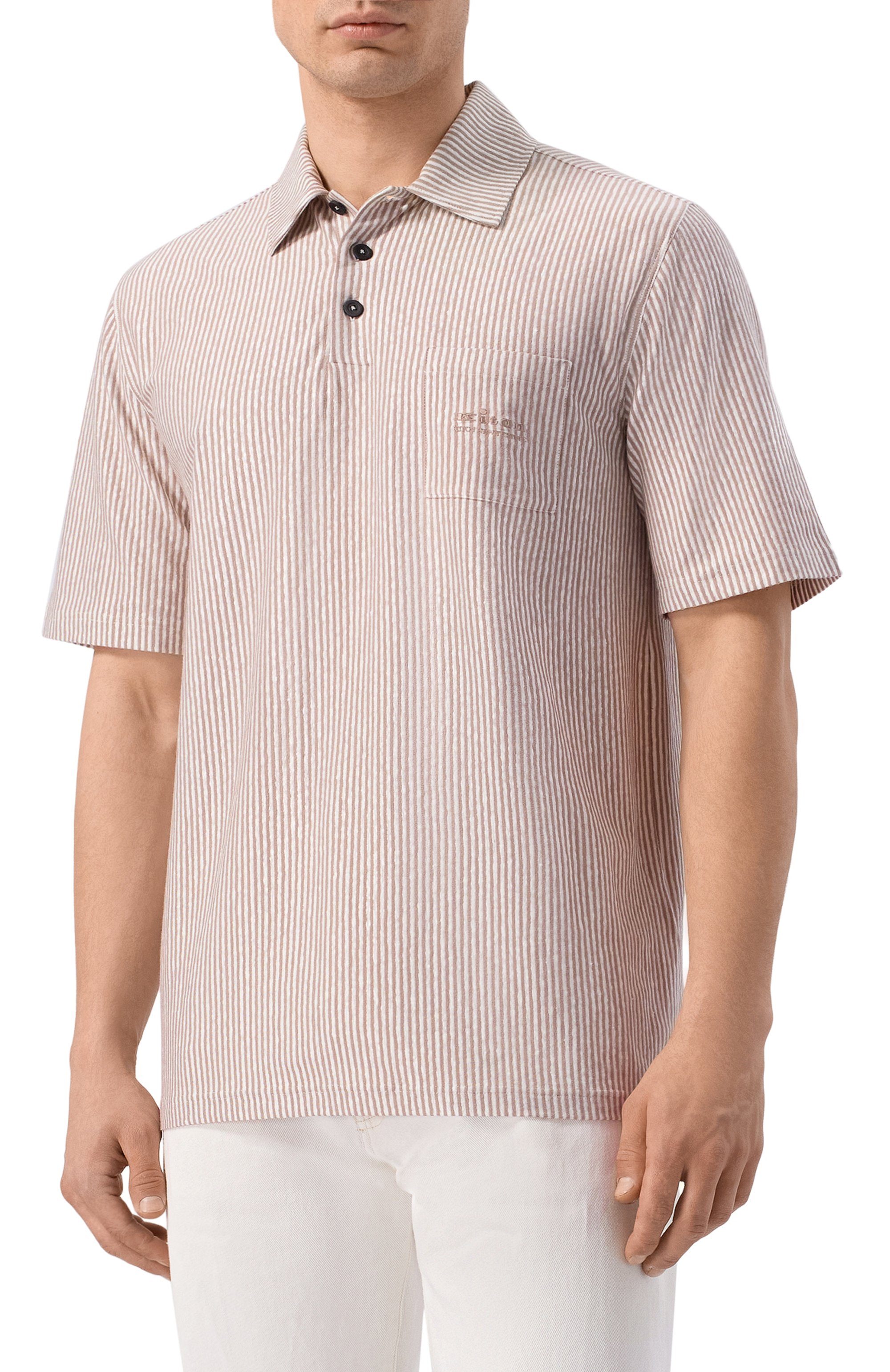 Поло изо льна и хлопка KITON, арт. UMM0747, фото 3