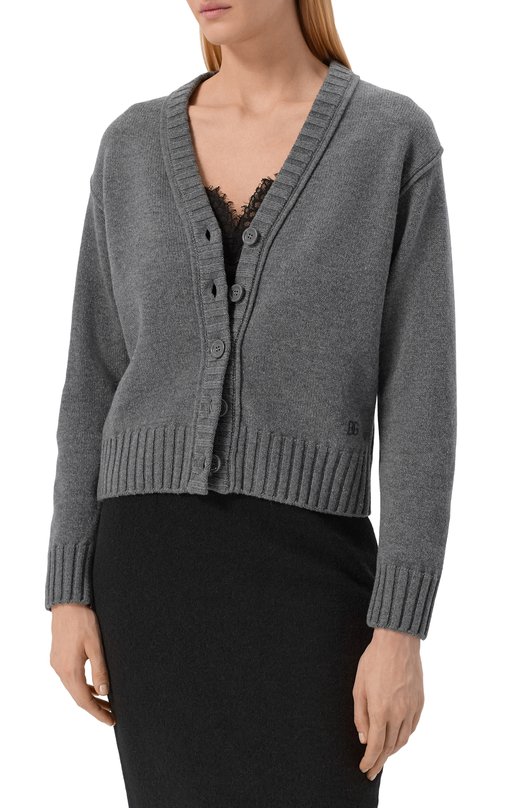 Кардиган из шерсти и кашемира Dolce & Gabbana FXVA9Z/JGMB1 Серый  FXVA9Z/JGMB1 Фото 3