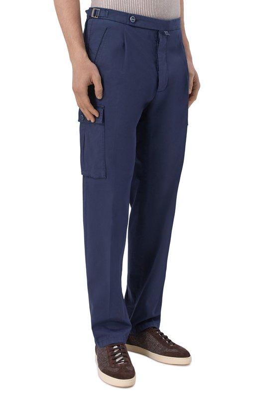Хлопковые брюки-карго Kiton UP0005K0600H Синий  UP0005K0600H Фото 3