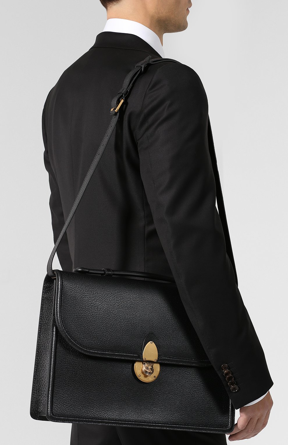 Кожаный портфель с плечевым ремнем GUCCI, арт. 495657/DJ2JD, фото 5
