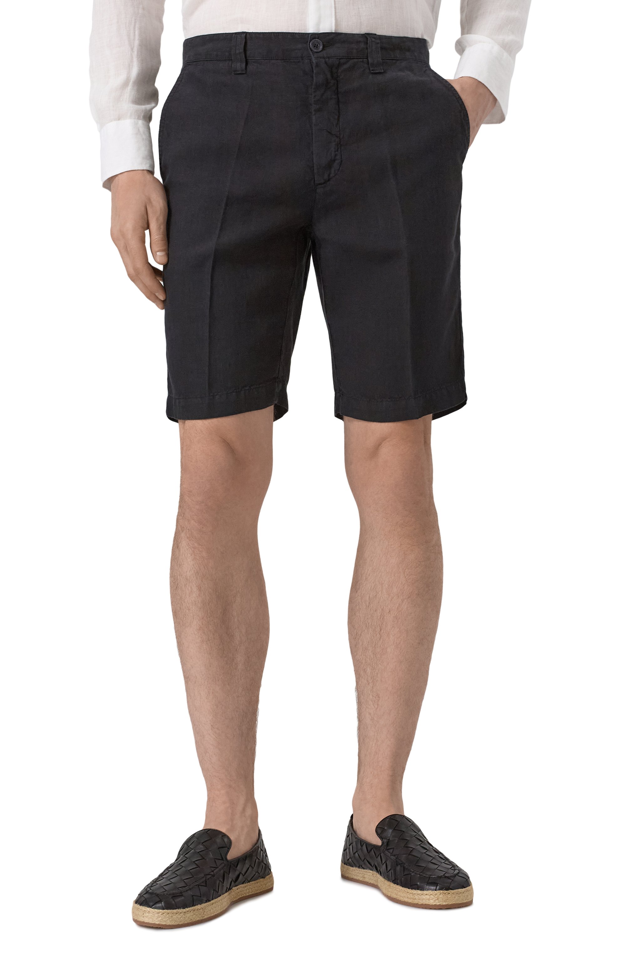 Льняные шорты 120% LINO черного цвета по цене 26350 руб., арт. 32ALIM2137/0253/000, фото 3 Льняные шорты 120% LINO, арт. 32ALIM2137/0253/000, фото 3