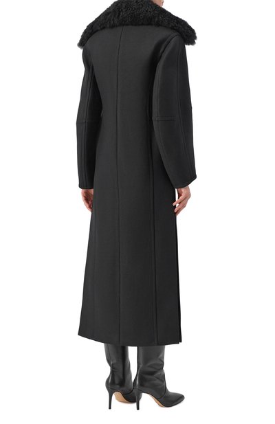 Пальто с отделкой из овчины BLUMARINE черного цвета по цене 156000 руб., арт. 2S099W_SET, фото 4 Пальто с отделкой из овчины BLUMARINE, арт. 2S099W_SET, фото 4